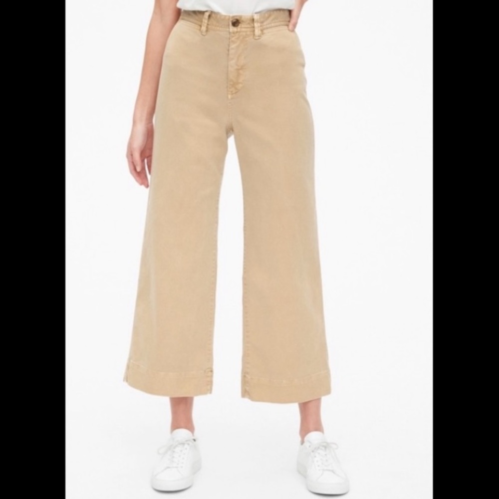 High Rise Wide Leg Crop Pant